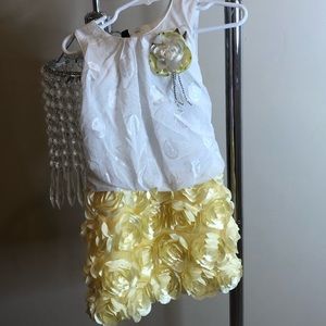 Yellow flower badazzled dress